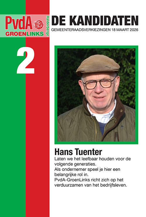 Hans Tuenter, de nr.2 op de lijst van PvdA-GroenLinks Halderberge