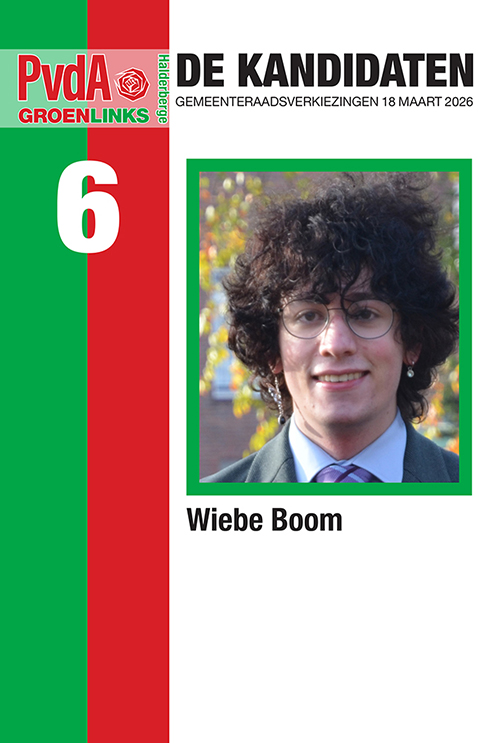 Wiebe Boom, de nr.6 op de lijst van PvdA-GroenLinks Halderberge